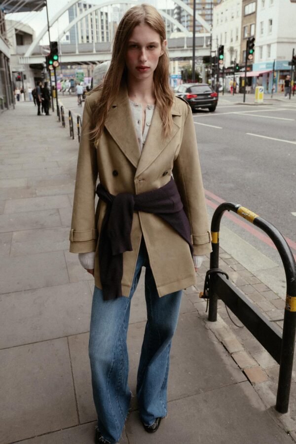 Gabardina de ante sintético