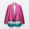 Blazer estampado de satin