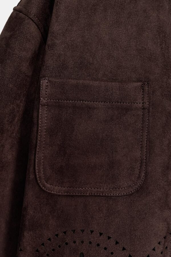 Chaqueta efecto ante troqueleado