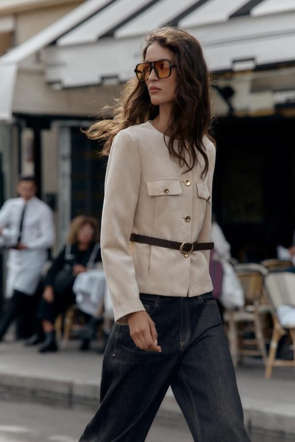 Blazer ante con cinturón