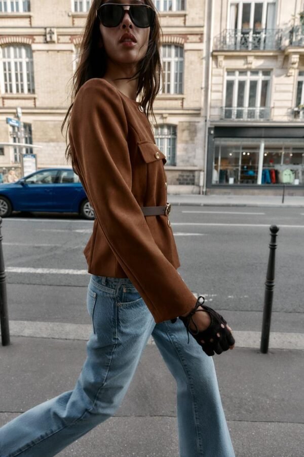 Blazer ante con cinturón