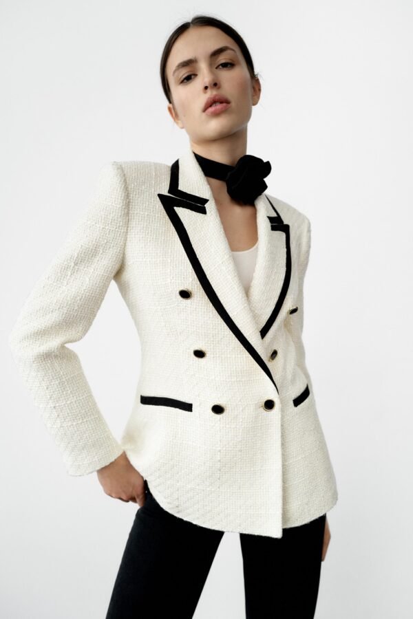 Blazer con solapa tweed