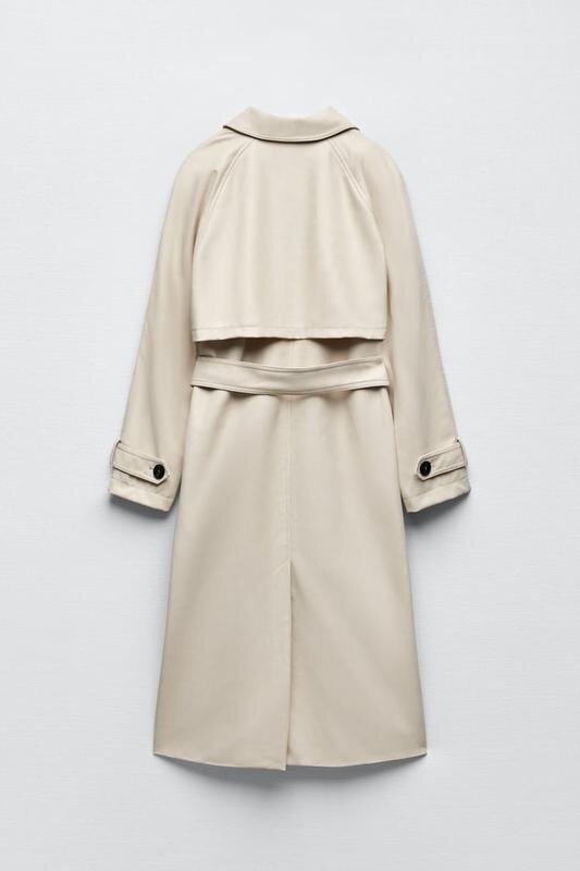 Gabardina de cuero sintético