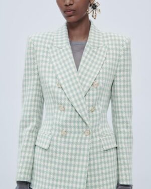 Blazer tweed con botones