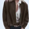 Chaqueta bomber efecto cuero