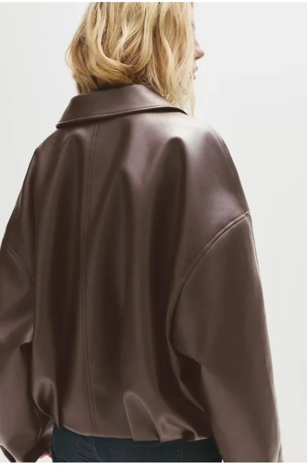 Chaqueta bomber efecto cuero