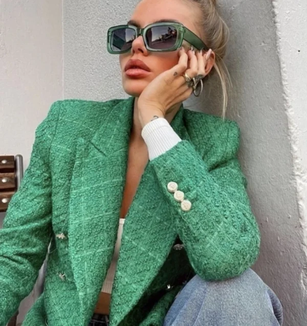 Blazer tweed verde