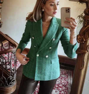 Blazer tweed verde