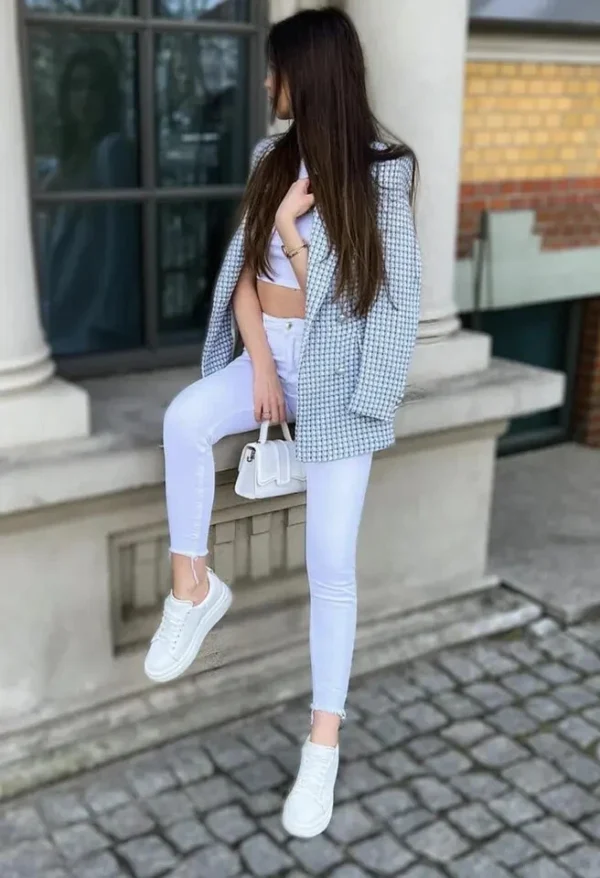 Blazer tweed cruzado