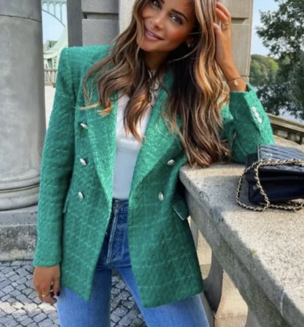 Blazer tweed verde