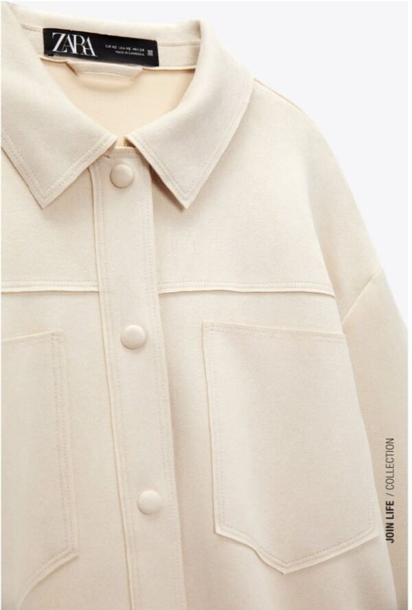 Gabardina de ante sintético con cinturón