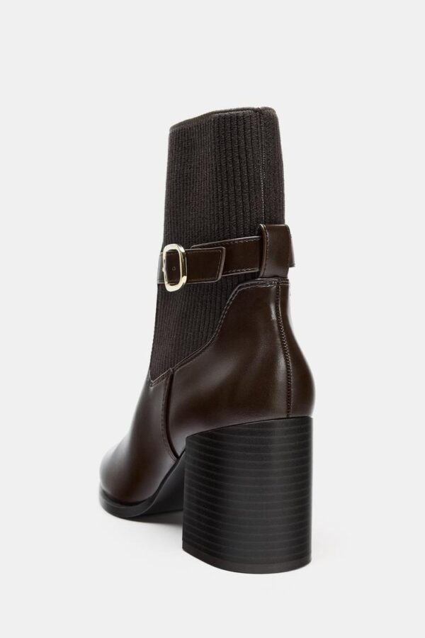 Botin tacon caña tejido